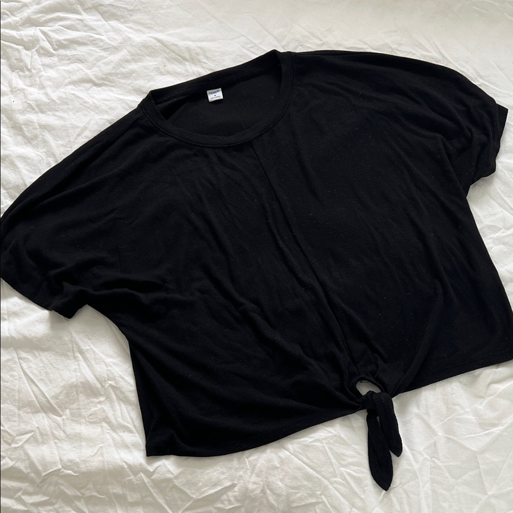 Black Tie-Knot Women's Workout Tee